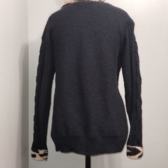 Cato Black and Tan Patterned Cardigan Sweater - Picture 4 of 5